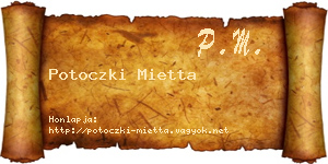 Potoczki Mietta névjegykártya